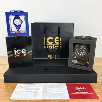 ICE WATCH zegarek na czarnym silikonowym pasku 100 m wodoszczelny komunia