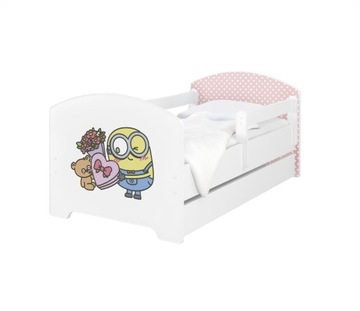 Łóżko dziecięce BABY BOO OSKAR 160X80 + materac + szuflada MINIONKI
