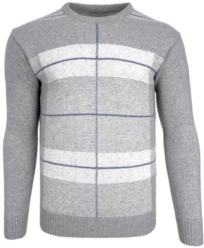Sweter męski wełniany we wzory W276 ciepły r. XXL