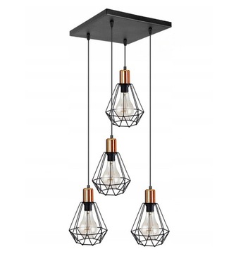 LAMPA PLAFON DIAMENT SUFITOWA LED KWADRA-M-4 MIEDŹ