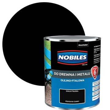 NOBILES FTALONAL Czarny 0,7L FARBA OLEJNA DO DREWNA I METALU
