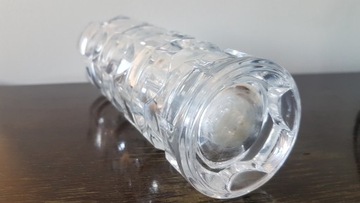 Старая тяжелая стеклянная ваза оп-арт дизайн