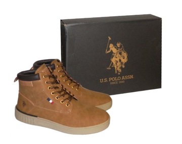 BUTY BOTKI MĘSKIE U.S. POLO ASSN. BEŻOWY WYSOKIE r. 42