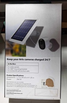 Солнечная панель Wasserstein x2 2 Вт 5 В для Arlo Pro3/Pro 4, Arlo Ultra/Ultra 2