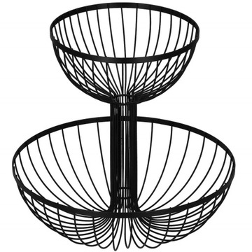 МЕТАЛЛИЧЕСКАЯ ТАРЕЛКА LOFT ЧЕРНАЯ КОРЗИНА ДЛЯ ФРУКТОВ ДВОЙНАЯ ЧАША КРУГЛАЯ КОРЗИНА