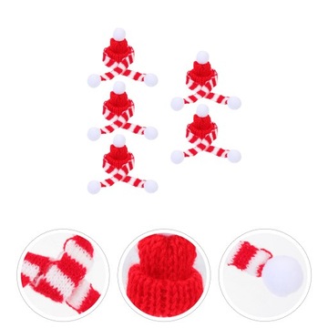 MAŁA POKRYWA NA BUTELKĘ CZAPEKKI MIKOŁAJA MINITURA WEŁNIANA CZAPKA