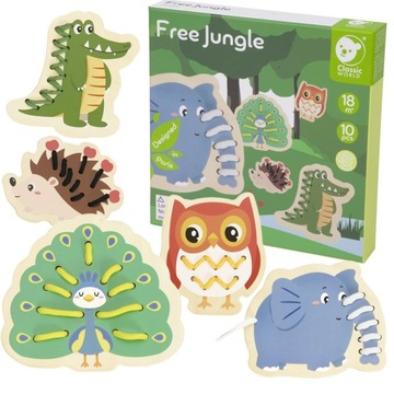 Деревянные шнурки с переплетением животных 10 шт.