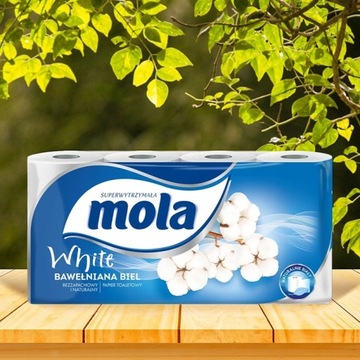 Туалетная бумага MOLA WHITE COTTON и бумажное полотенце MOLA KOMFORT