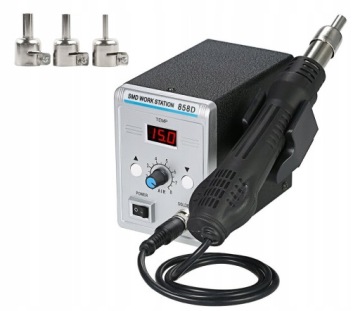 АППАРАТ ДЛЯ СВАРКИ ПЛАСТИКА 858D 700W HOTAIR+ BINDER ABS PP PEHD СЕТОЧНАЯ НАСАДКА НО