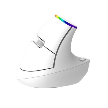 Mysz pionowa BT Delux M618C 2.4G 1600DPI RGB biała