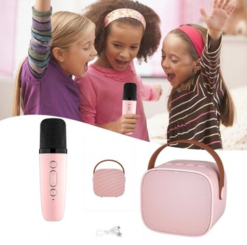 Караоке для детей, портативная Bluetooth-колонка с 2 микрофонами