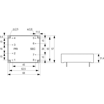 Transformator na PCB Block FL 24/12