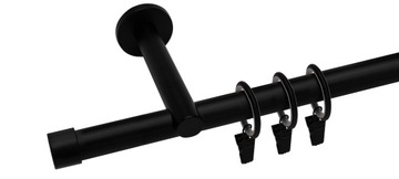 KARNISZ POJEDYNCZY LOFT CICHE KÓŁKA 25MM 200 CM KARNISZE CZARNE BIAŁE ŻABKI