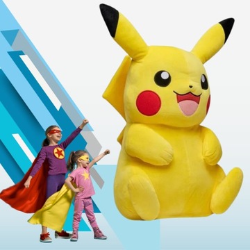 БОЛЬШАЯ плюшевая игрушка-талисман Пикачу Пикачу Покемон XL 45 см + 20 обсидиановых карт