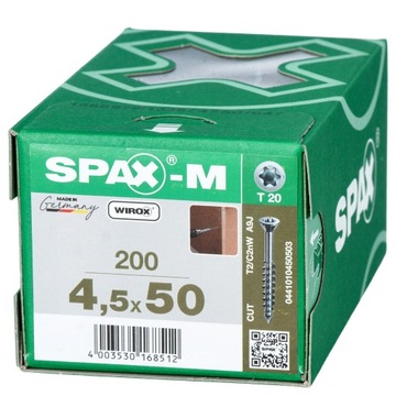 Wkręty do płyt MDF SPAX 4,5x50 meblowe 200 szt