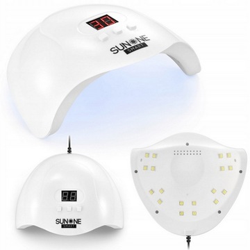 SUNONE LAMPA DO PAZNOKCI MANICURE HYBRYD ŻELU BIAŁA UV LED SMART LCD 48W