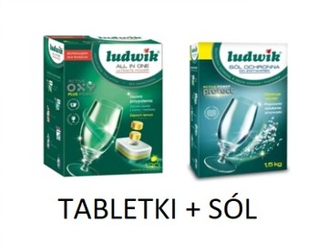 LUDWIK tabletki do zmywarki All in One 120 + sól 1,5kg ZESTAW