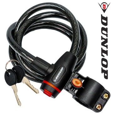 ВЕЛОСИПЕДНЫЙ ЗАМОК DUNLOP CABLE BIKE LOCK EXTRA LONG 1800/12 РУЧКА