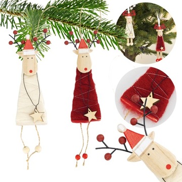 ДЕРЕВЯННЫЙ КУЛОН РОЖДЕСТВЕНСКОЕ УКРАШЕНИЕ ОЛЕНЬ ДЛЯ РОЖДЕСТВЕНСКОЙ ЕЛКИ ОРНАМЕНТ ПЛАТЬЯ