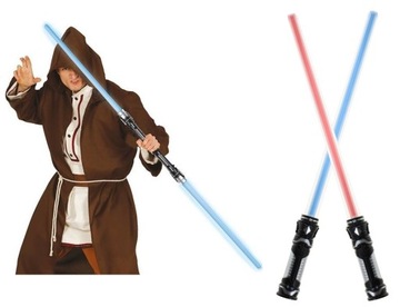 2x Miecz Świetlny LED Czerwony Niebieski 110cm Star Wars