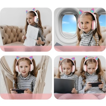 БЕСПРОВОДНЫЕ НАУШНИКИ ДЛЯ ДЕТЕЙ B39 С BLUETOOTH УШАМИ RGB CAT EARS