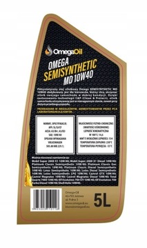ПОЛЬСКОЕ МАСЛО Omega ПОЛУСИНТЕТИЧЕСКОЕ MD 10W40 5л