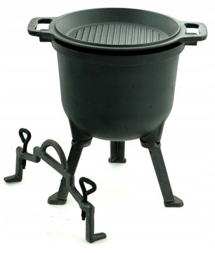 ЧУГУННЫЙ КАУЛДЕЛЬ 11Л ВЕНГРИЯ ОХОТНИЧЬЯ КОРЗИНКА для жаркого, КАМИН-ГРИЛЬ