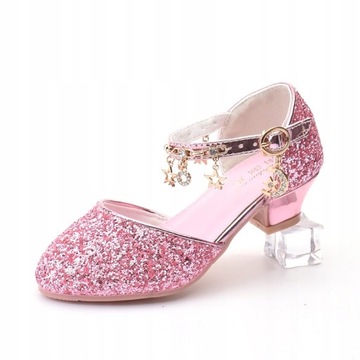 BUTY SANDAŁKI KSIĘŻNICZKI NA OBCASIE złoto
