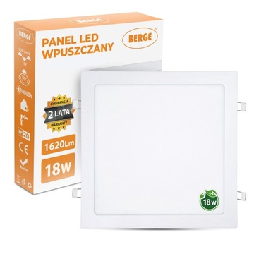 Panel LED plafon kwadrat wpuszczany 18W CCD