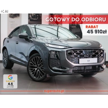 Audi Q3 III Sportback 2.0 40 TFSI 204KM 2026 2.0 TFSI quattro S line Sportback (204 KM) Panoramiczny dach przesuwny