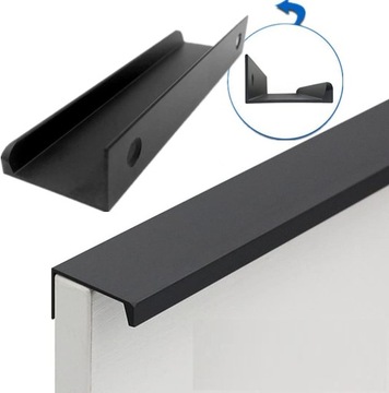 МЕБЕЛЬНАЯ РУЧКА КРОМКА МАТОВАЯ ЧЕРНАЯ ЛОФТ 120 мм