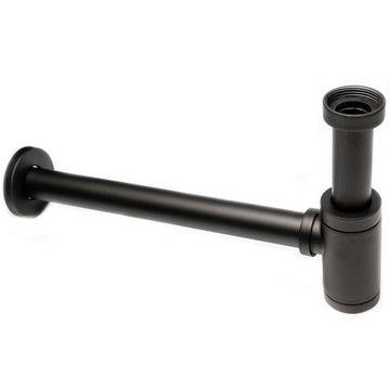 Сифон для умывальника + КЛИК-КЛАК черный с переливом