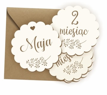 Karty do zdjęć Mój pierwszy rok metryczka imię