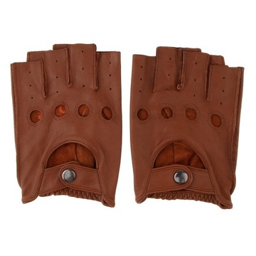 2X męskie rękawiczki bez palców w stylu retro ze skóry PU