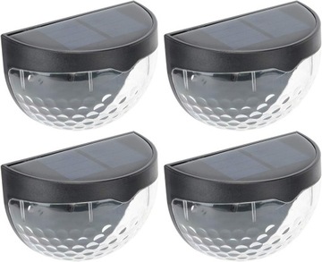 4x LAMPA SOLARNA KINKIET LED OGRODOWA CZARNA NAŚWIETLACZ NA ŚCIANĘ ELEWACJĘ