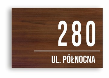 NUMER DOMU 32x21cm TABLICZKA ADRESOWA DREWNIANA TABLICA Z NUMEREM DOMU