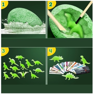 12x Jajo z DINOZAUREM ŚWIECĄCYM W CIEMNOŚCI WYKOPALISKA MAŁY ARCHEOLOG