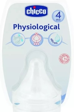 CHICCO smoczek Physiological 4+ 4M silikon 2 szt.