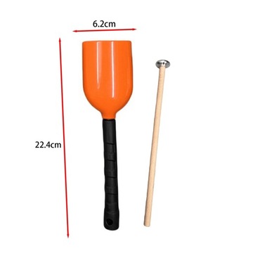 Cowbell z rączką Wygodny uchwyt z pałką perkusyjną i młotkiem Żółty L