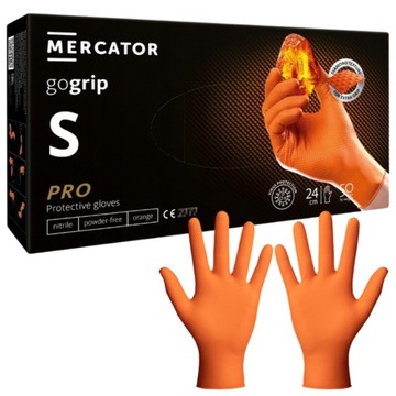 Rękawiczki MERCATOR GOGRIP NITRYLOWE orange POMARAŃCZOWE 50 szt. rozmiar S