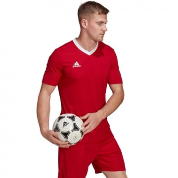 ADIDAS Koszulka Męska T-Shirt ENTRADA 22 Sportowa Logo Czerwona r.XL