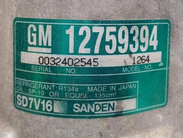 KOMPRESOR KLIMATIZACE SAAB 9-3 93 2.0 T 12759394