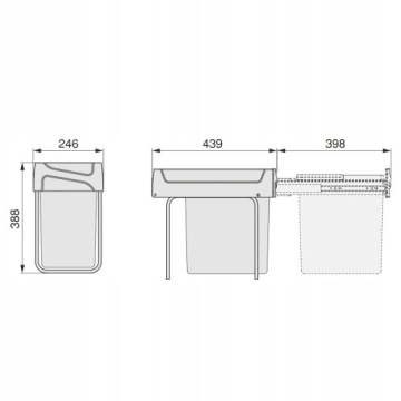 NA5 Emuca - Кухонное мусорное ведро с креплением 8199423