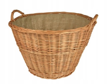 Wiklinowy KOSZ NA DREWNO GOSPODARSKI JUTA 45 cm