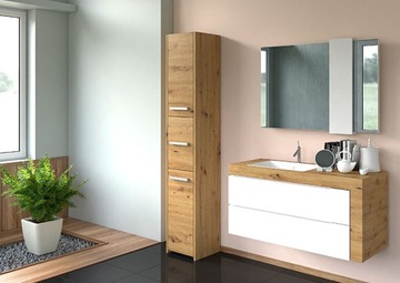 ШКАФ ДЛЯ ВАННОЙ КОМНАТЫ = ПРОМЫШЛЕННЫЙ ДУБ АРТИЗАН 30 СМ