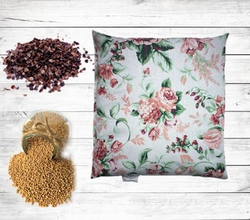 Подушка+наволочка гречневая лузга горчичная 40х40 эко