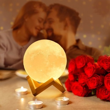 НОЧНИК ЛУНА ЛАМПА 3D 25 СМ НАСТРОЕНИЕ ДЛЯ ДЕТЕЙ 3D ПРОСТРАНСТВО ПОДАРОК
