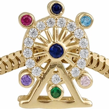 Charms Złota Zawieszka Diabelski Młyn Z Cyrkoniami Złoto 585