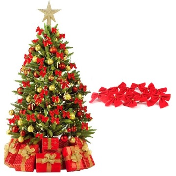 РОЖДЕСТВЕНСКИЕ БАНТЫ ДЛЯ ЕЛКИ БАНТЫ СТРУНА 12ШТ.