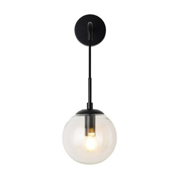 Modern Glass Ball Wall Lamp Wall Light for Staircase Living Room A Black